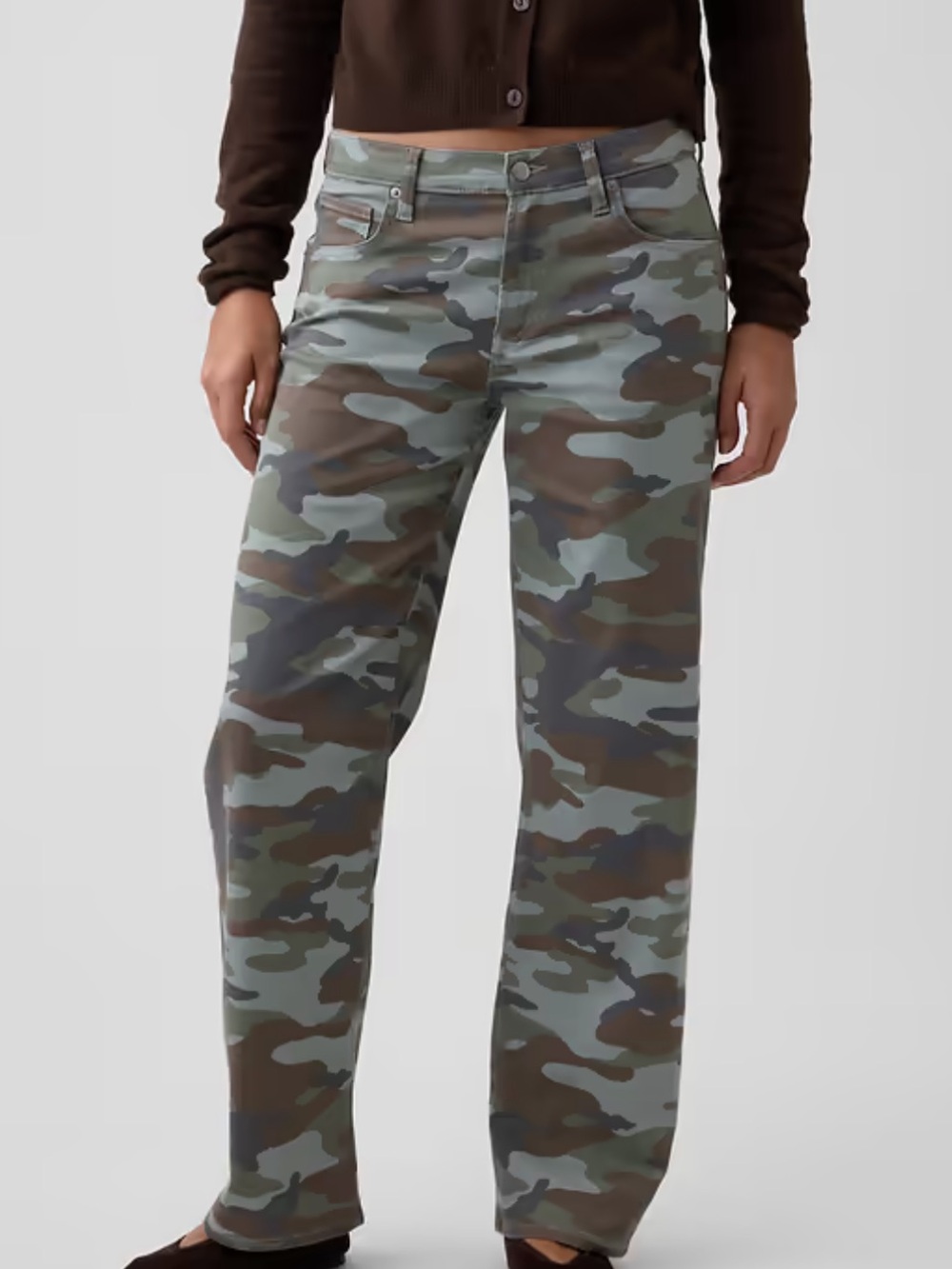 GAP Womens Low-Rise Camo Print 90’s Loose Jeans NWT